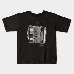 Accordion Player Gift - Accordion Blueprint 1938 Kids T-Shirt